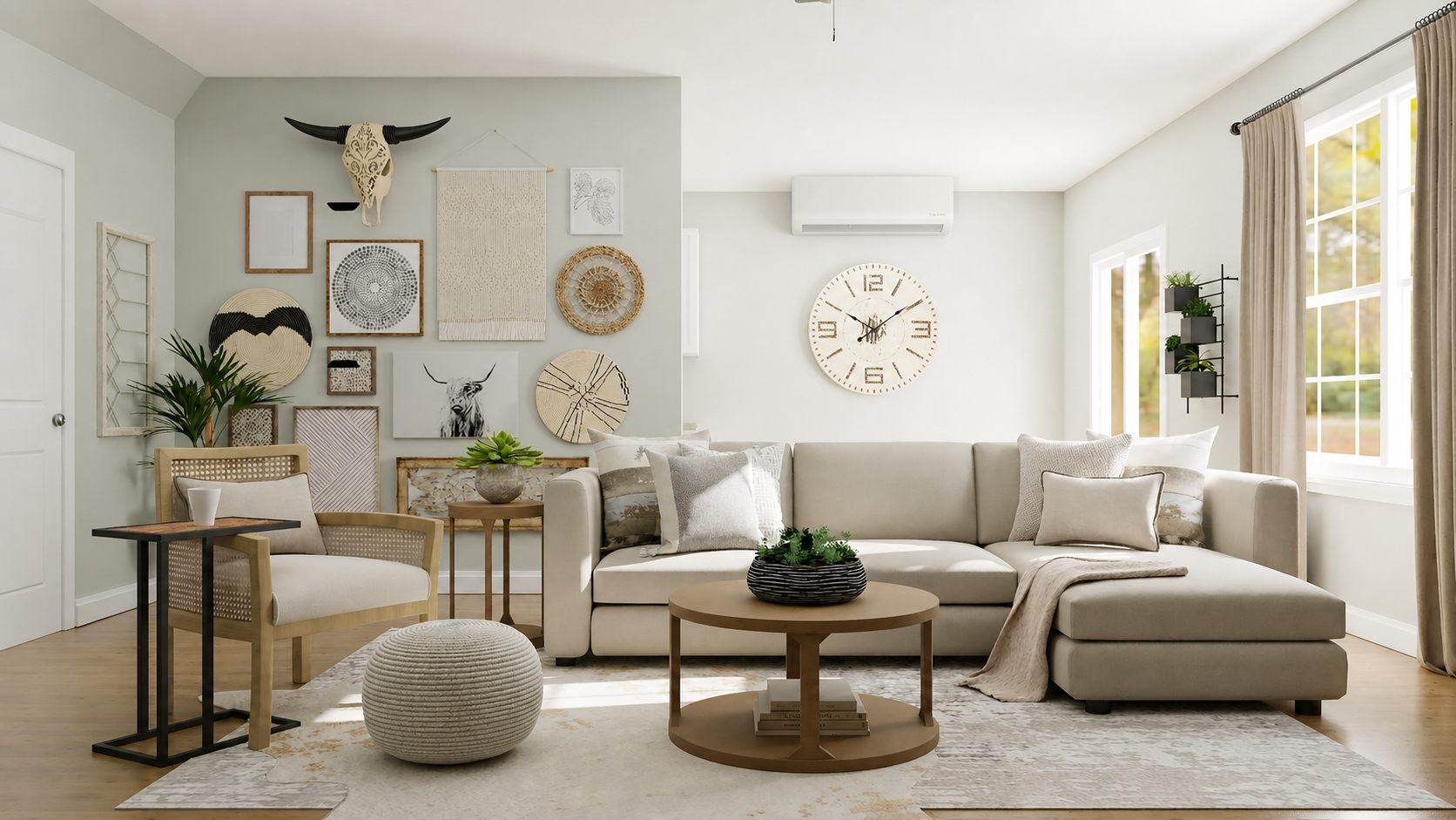 Coole & Frost wall unit with its fascia painted to match the wall colour — visualisation of the paint-ready panel