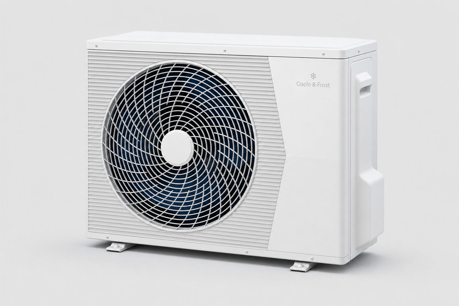 The Coole & Frost outdoor condenser unit — winter-rated to −25°C